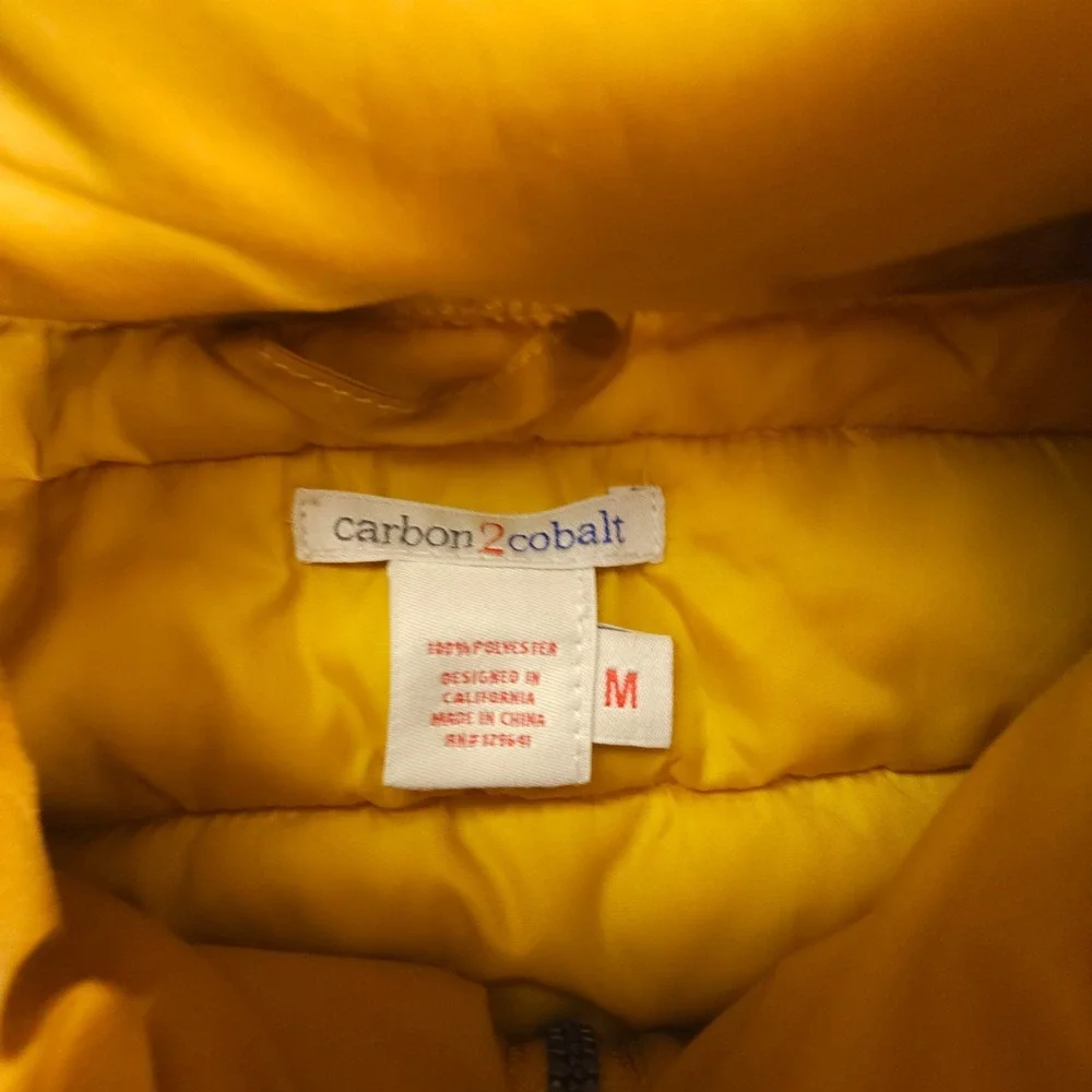 Carbon‎ 2 Cobalt Men's Medium Yellow & Black Full Zip Puffer Vest